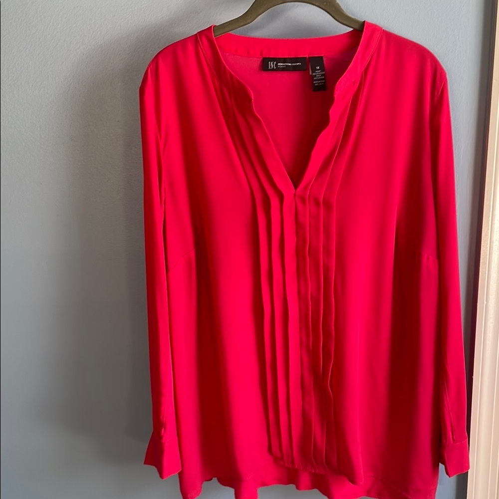 INC Woman’s Coral Pleated Top